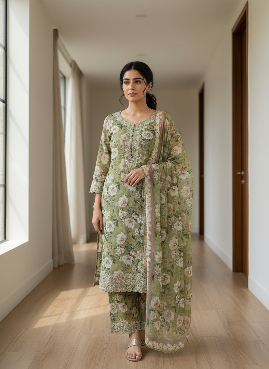 Sage Meadow Printed Suit Set