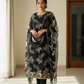 Midnight Black Floral Embroidered Suit Set