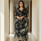 Midnight Black Floral Embroidered Suit Set