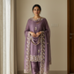 Lilac Embroidered Suit Set (with Scallop Border Dupatta)