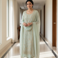 Mint Zari Embroidered Suit Set