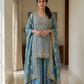 Persian Blue Embroidered Sharara Suit Set