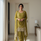 Olive Champagne Embroidered Suit Set