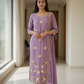 Lilac Gold Motif Suit Set