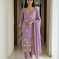 Lilac Gold Motif Suit Set