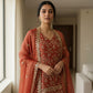 Rust Zari Vine Embroidered Suit Set