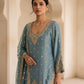 Teal Zari Embroidered Sharara Suit Set