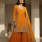 Saffron Noor Embroidered Sharara Suit Set