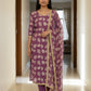 Wine Leaf Print Suit Set