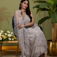 Soft taupe embroidered suit with dupatta
