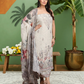 Printed suit with intricate patterns and a flowy dupatta 
