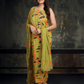 Lightweight and stylish green suit with bold floral prints